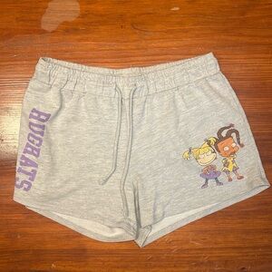 Nickelodeon Gray Athletic Shorts with Purple Rugrats Graphic